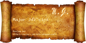 Major Jácint névjegykártya