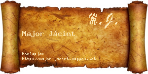 Major Jácint névjegykártya